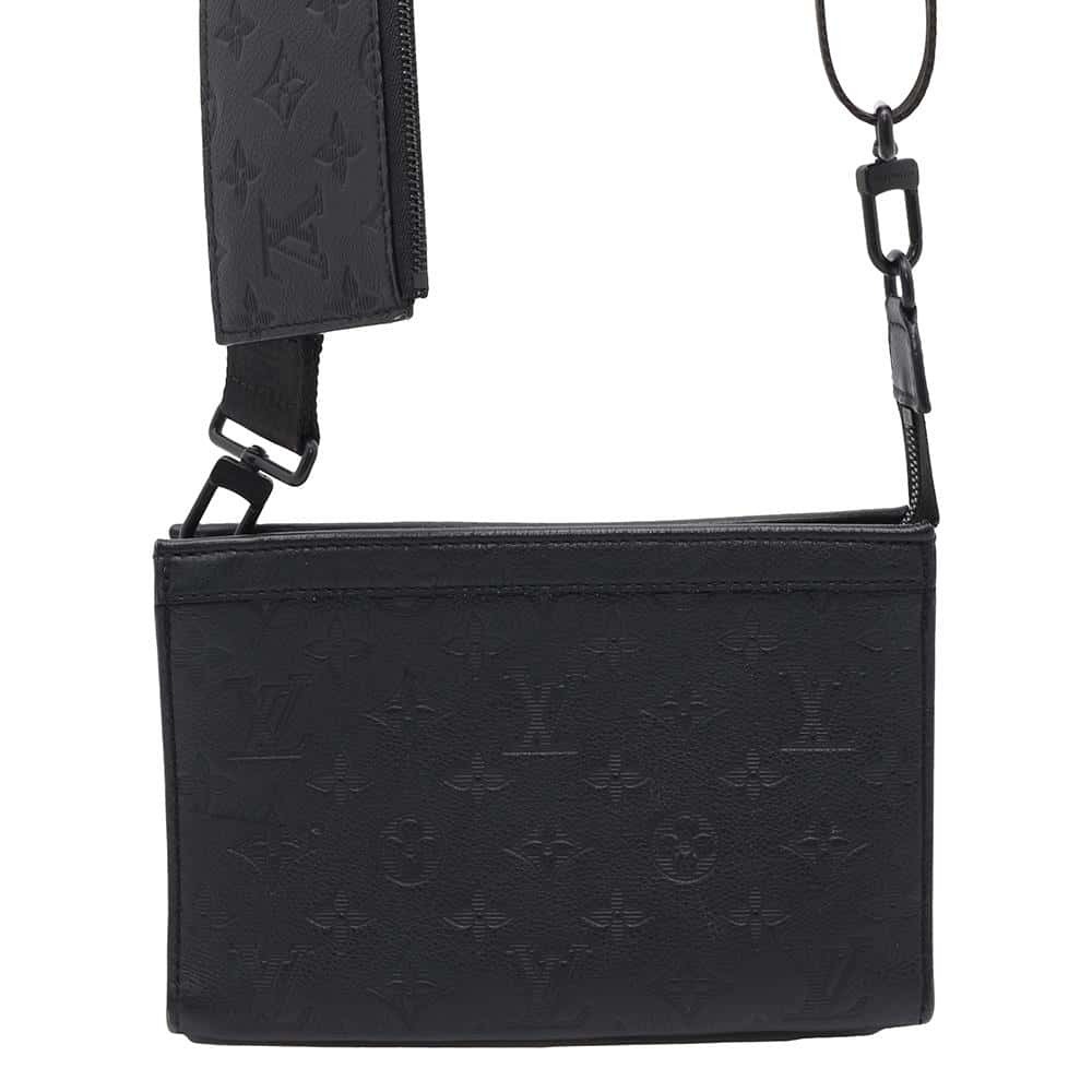 Louis Vuitton Shoulder Bag Monogram Shadow Black Gaston Wearable Wallet Black